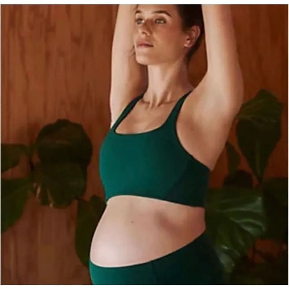 Free People x Hatch Never Better Square Neck Bra Green Medium Nwt